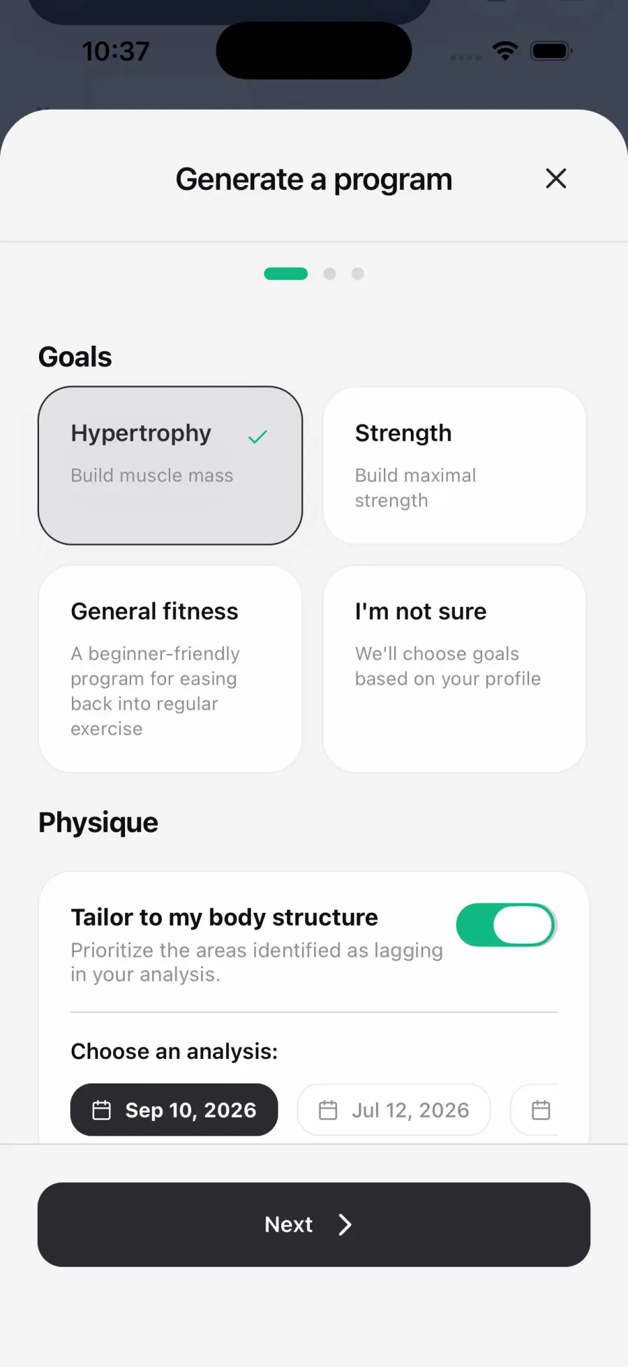 Build your training plan.