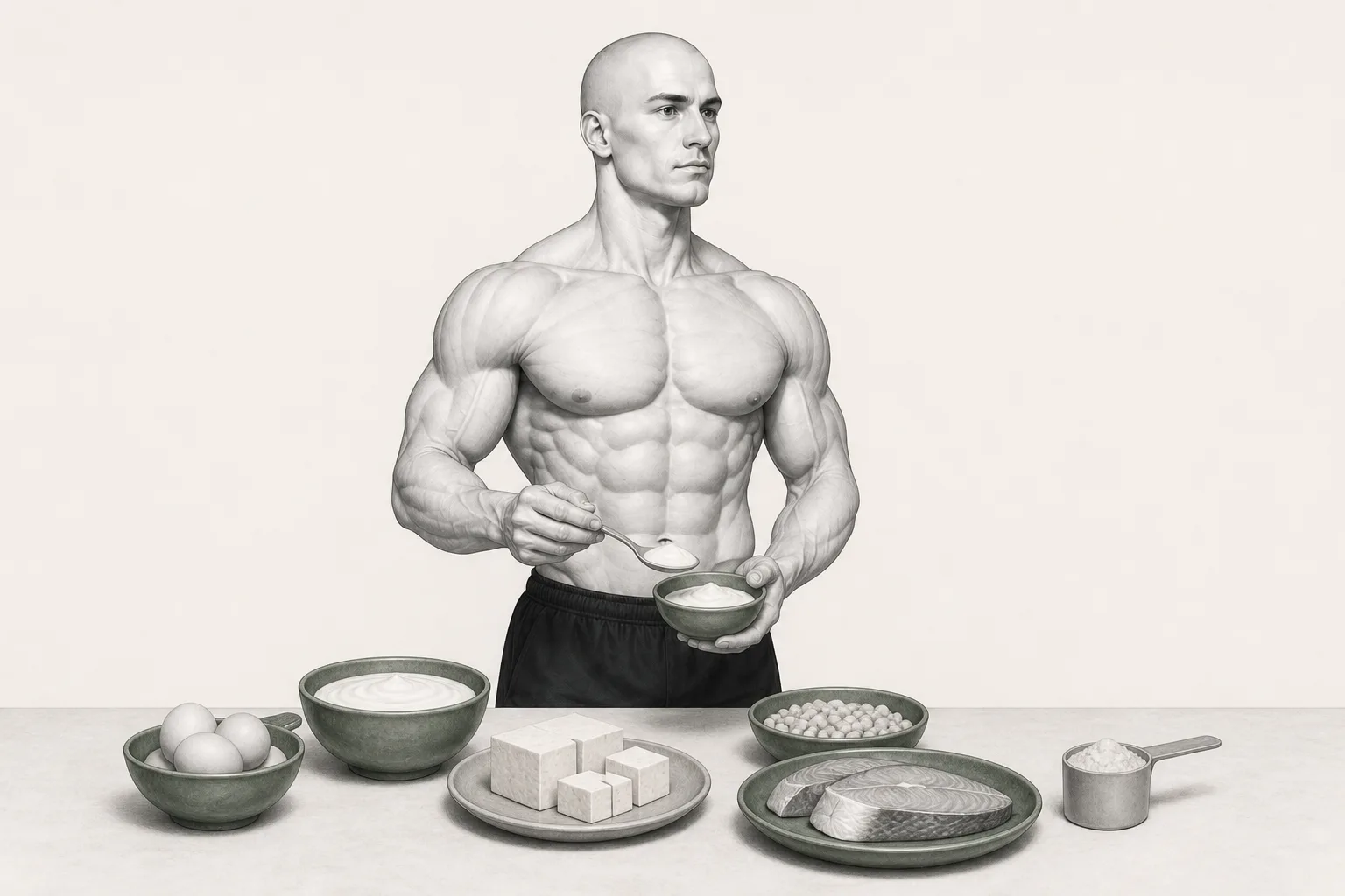 The ShapeVision character composes a high protein meal