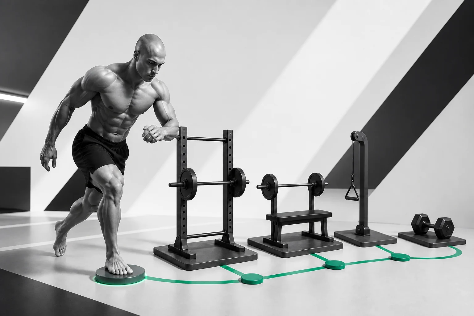 A ShapeVision lifter arranges four exercises in priority order