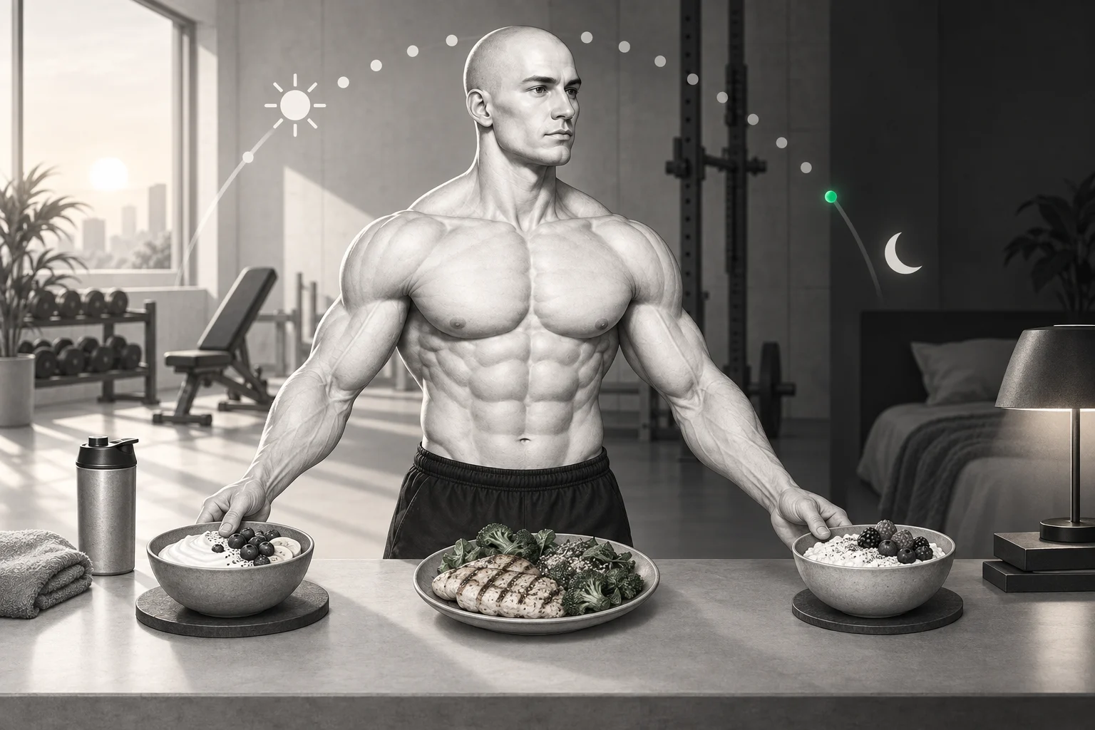 The ShapeVision character spreads three protein-rich meals between morning, training and bedtime